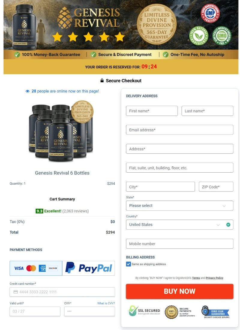Genesis Revival secure checkout